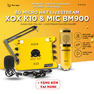Mic Thu Âm | Micro Livestream Sound Card XOX K10 2020 & Mic BM900 Hát Karaoke, Monkey Studio