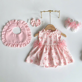 Set 4 Món Body Váy Hoa Nhí Cho Bé Gái Sơ Sinh 1 2 Tuổi MINTSCLOSET - BV7158