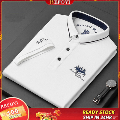 Áo Sơ Mi Polo Nam Phong Cách Hàn Quốc Áo Thun Thêu Tay Ngắn Rời Hợp Thời Trang Áo Kemeja Baju Lelaki XC2222