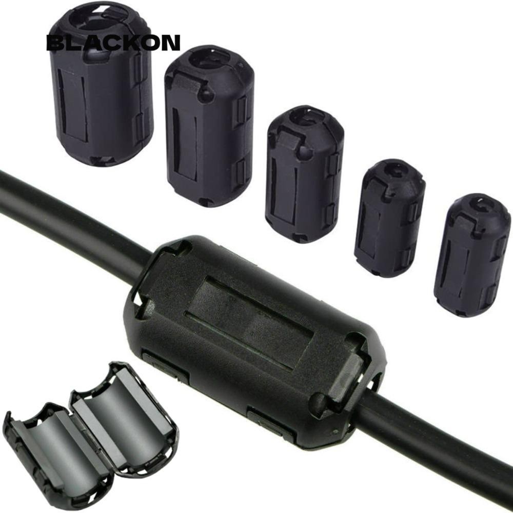 BLACKON Choke Coil EMI RFI Ồn, Kẹp hạt Ferrite lõi vòng chống nhiễu loại Snap, Kẹp lọc màu đen Snap 
