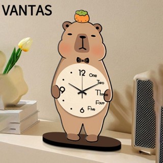 VANTAS   Đồng hồ để bàn  Capybara, Đồng hồ báo thức đơn giản sáng tạo, Đồng hồ để bàn động vật im lặng bằng gỗ dễ thương Quà tặng