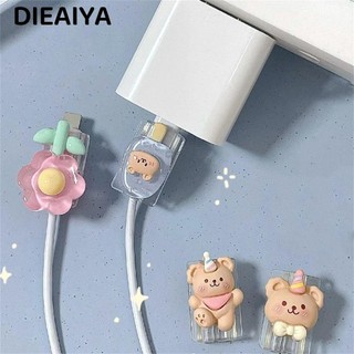 DIEAIYA Bảo vệ dòng dữ liệu , Bảo vệ cáp USB đa năng Cắn, Bảo vệ dây cáp bền USB TPU sáng tạo