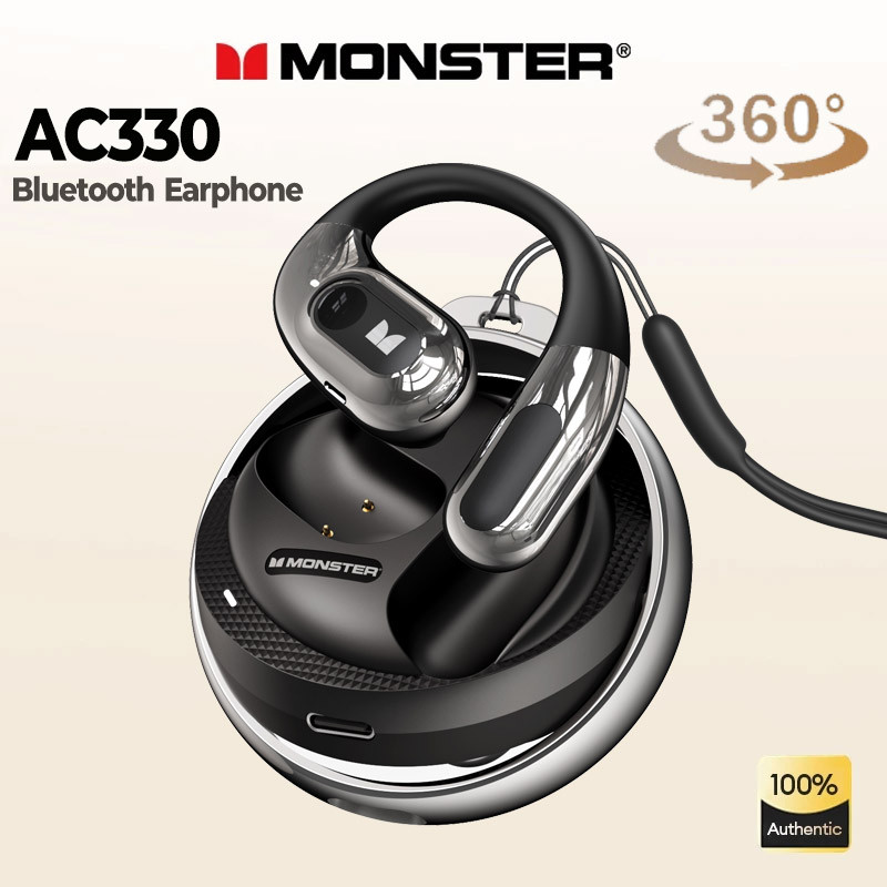 Monster Open Ear AC330 Tai nghe mở tai Bluetooth 5.4 Tai nghe không dây IPX5 Tai nghe thể thao chống nước có Mic Earbud