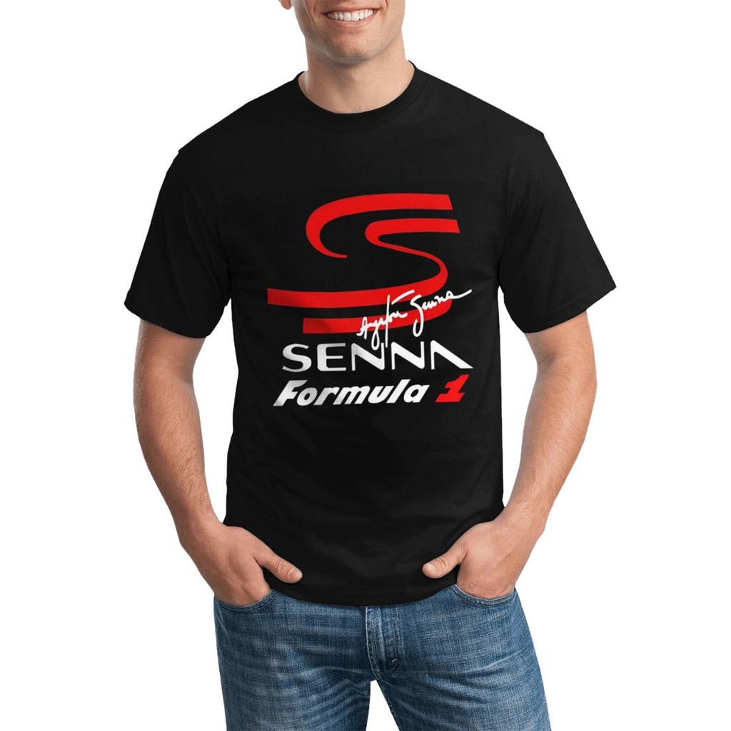 Áo thun Cotton thật chất lượng cao Ayrton Senna huyền thoại đua xe Brazil