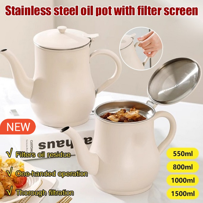 Milk White Oil Bottle Oil Bottle Extra Capacity Stainless Steel Extra Caliber Home Use