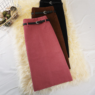  Chân váy nhung kẻ khí chất thời trang Jiashucheng chân váy ôm hông che ngang thon gọn chữ a mẫu mới mùa đông cho nữ chân váy xẻ tà dài vừa 