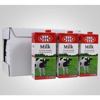   THÙNG 12 HỘP  Sữa tươi nguyên kem Balan Mlekovita tiệt trùng 35 béo hộp 1 lít 