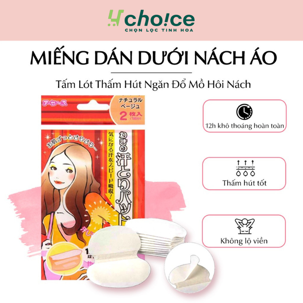 Miếng dán thấm mồ hôi nách, miếng lót ngăn đổ mồ hôi nách dính dưới nách áo.