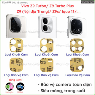 (Mua 1 tặng 1) Dán cường lực camera Vivo iQOO Z10 Pro/ Z9x/ Z9 Turbo Plus/ Z9 (Nội địa Trung)/ IQOO 13 nano dẻo, PPF