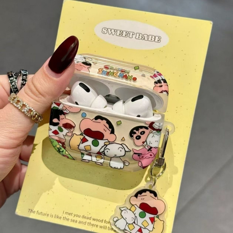  Bữa tiệc pyjama Crayon Shin Chan vỏ AirPodsPro2 vỏ bảo vệ tai nghe Apple AirPods 4 3 1 2 