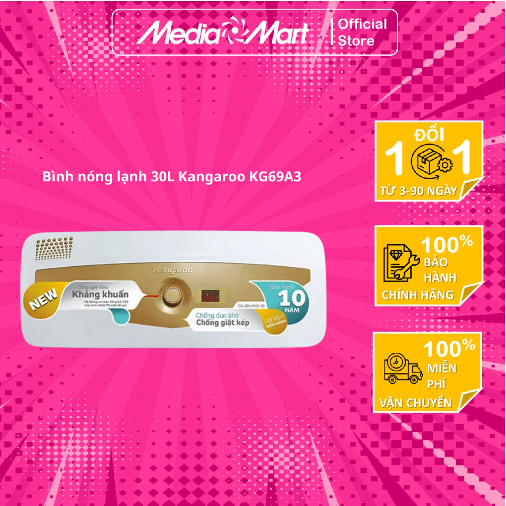 Bình nóng lạnh 30L Kangaroo KG69A3