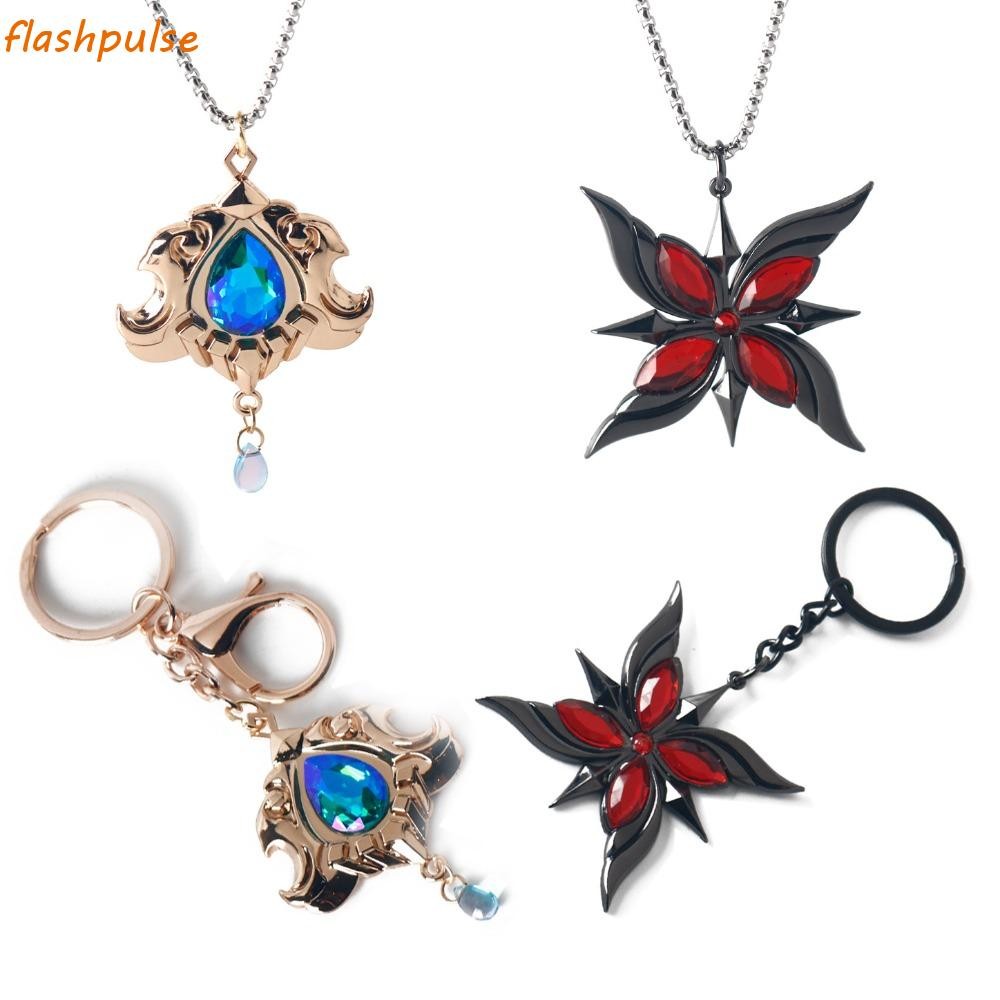 Flashpulse Trò chơi Genshin Impact Móc khóa, Hình Anime Đá dát Arlecchino Cosplay Móc khóa, Mặt dây 