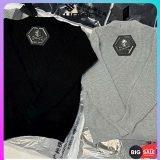 (Hàng Đẹp) Áo Len Phi Líp Logo Đầu Lâu Sắt Ngực Lưng ❤ Áo Sweater Chất Len Dày Dặn Nam Nữ Unisex