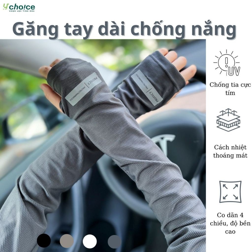 Găng tay chống nắng, chống tia UV, tia cực tím nam nữ, bao tay đi nắng xỏ tay hở ngón dày dặn co dãn 4 chiều thoáng khí.