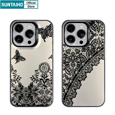 Suntaiho Thời Trang Bướm Họa Tiết Hoa Ốp lưng Iphone 16 15 14 13 12 11 Pro Max TPU Silicon Mềm Cao Cấp Chống Sốc Ốp Lưng