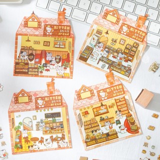 Đồ chơi xếp hình phong cảnh 3D Chủ đề mèo dễ thương Cảnh sáng tạo Nhãn dán DIY Sách yên tĩnh Xếp hình Đồ chơi giáo dục