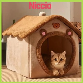  Nhà cho thú cưng ngủ mùa đông NICIO Giường cho mèo có thể gập lại có thể giặt được Cún con Cave Cat Cube Hide House Sofa ấm áp Nhà giường cho chó nhỏ Mèo trung bình 