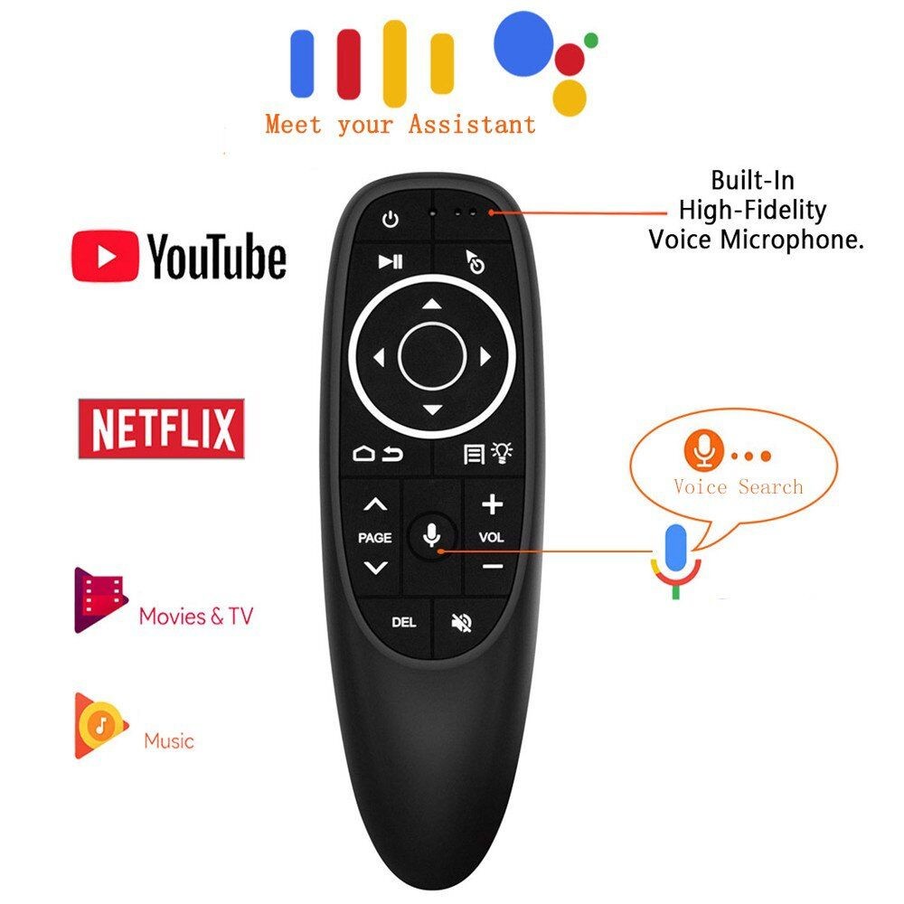 G10S Điều Khiển Từ Xa Bằng Giọng Nói Chuột Không Dây 2.4G Con Quay Hồi Chuyển Không Dây IR Học Cho A