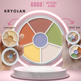 Bảng triệt sắc Kryolan TH BEAUTY cometics dạng ô nhỏ 6 ô màu tự nhiên che mọi khuyết điểm hũ chiết