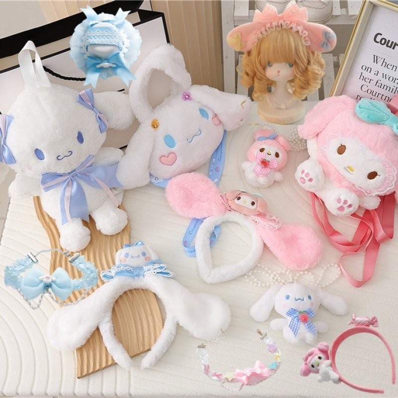 Children's cartoon clothing accessories Cinnamoroll Melody headband necklace bag accessories Cute Lo