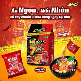 Thùng 10 bịch mì Koreno Jumbo chuẩn vị Mì Cay 7 cấp độ  mỗi bịch có 10 gói x 101gr  