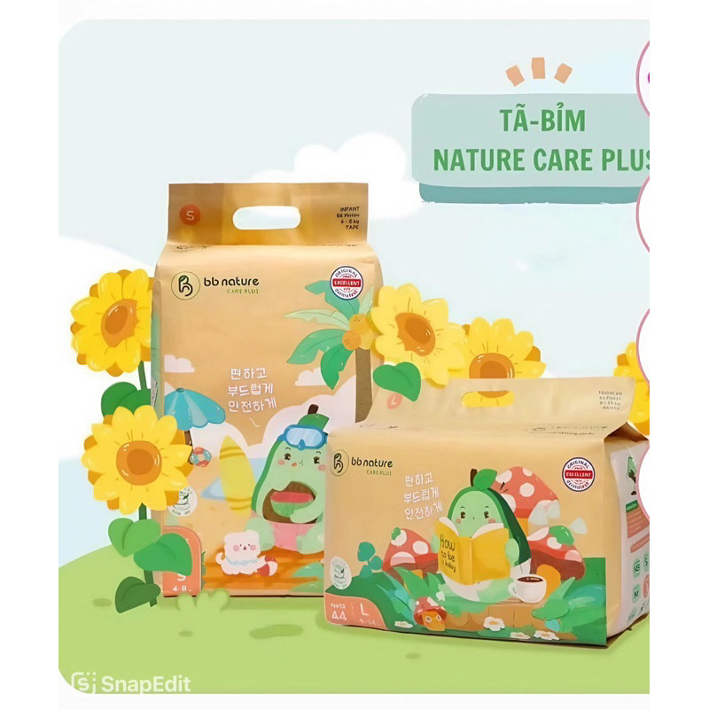 COMBO 2 Bịch Tã Bỉm BB NATURE PLUS Công Nghệ Hàn Quốc Siêu Mỏng Đai Chun Cao Đủ Size Từ NB Đến 4XL