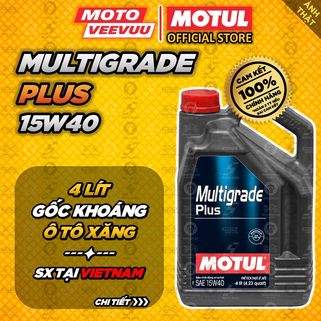 [MTVV] Dầu nhớt oto MOTUL MultiGrade Plus 15W40 4 Lít Động cơ xăng<END>