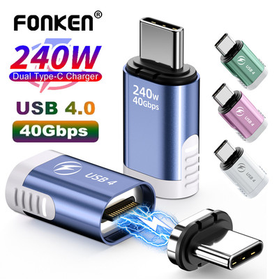 Fonken 240W Từ USB C Adapter 24Pin USB4 40Gbps 8K @ 60Hz Thunderbolt 3 / 4 Bộ Chuyển Đổi Sạc Nhanh Cho Điện Thoại Laptop