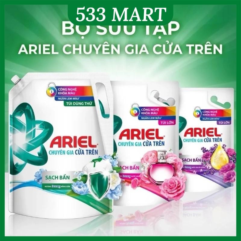 [CỬA TRÊN] Nước giặt ARIEL chuyên gia cửa trên túi 3KG