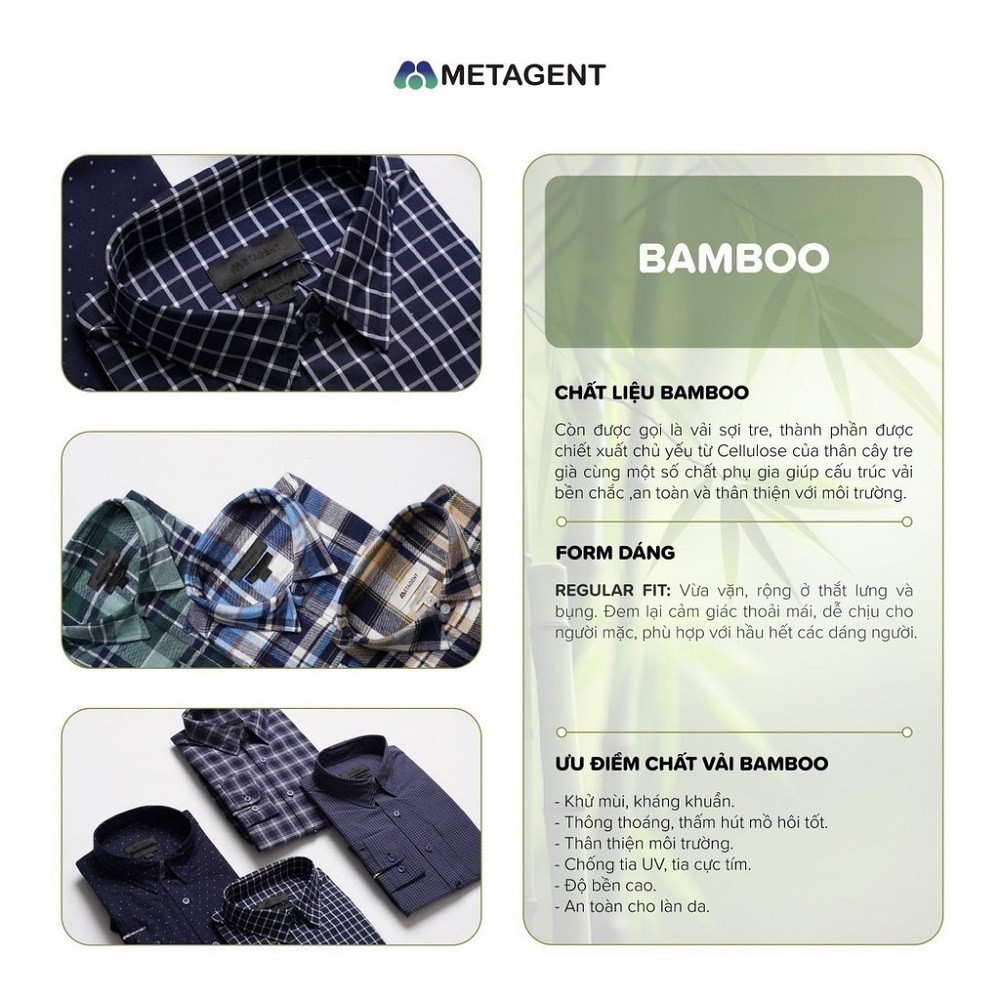 Áo sơ mi nam cổ đức chất liệu BAMBOO cao cấp Metagent MS 16E4339 | BigBuy360 - bigbuy360.vn