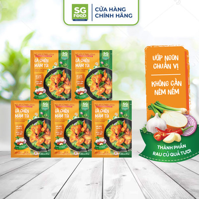 Bộ 5 gói Xốt ướp hoàn chỉnh gà chiên mắm tỏi SG Food 70g