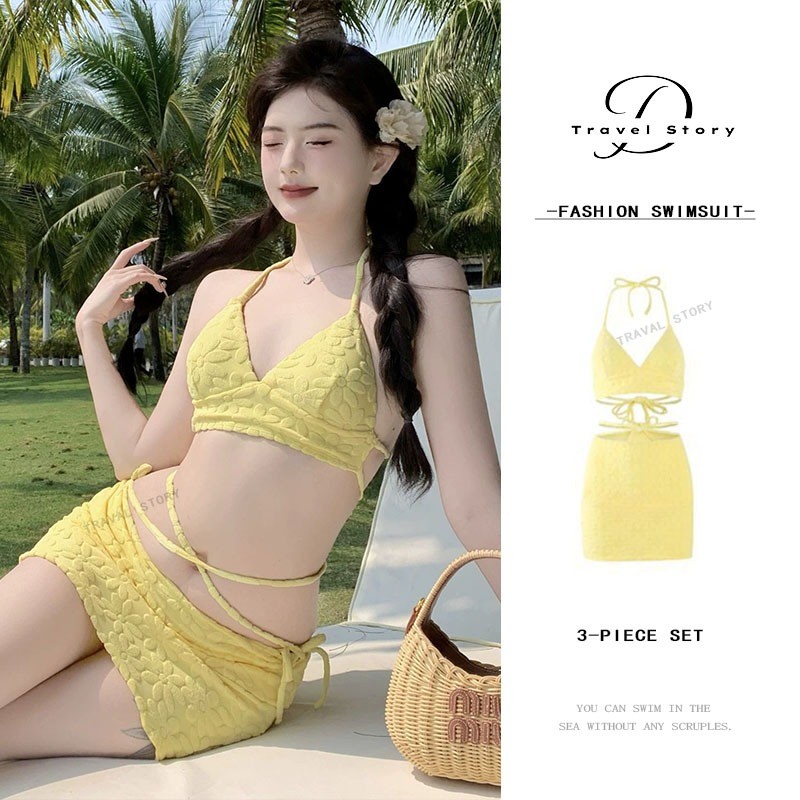 Bộ Đồ Bơi Bikini 3 Mảnh Thời Trang Phong Cách Hàn Quốc Quyến Rũ Cho Nữ | BigBuy360 - bigbuy360.vn