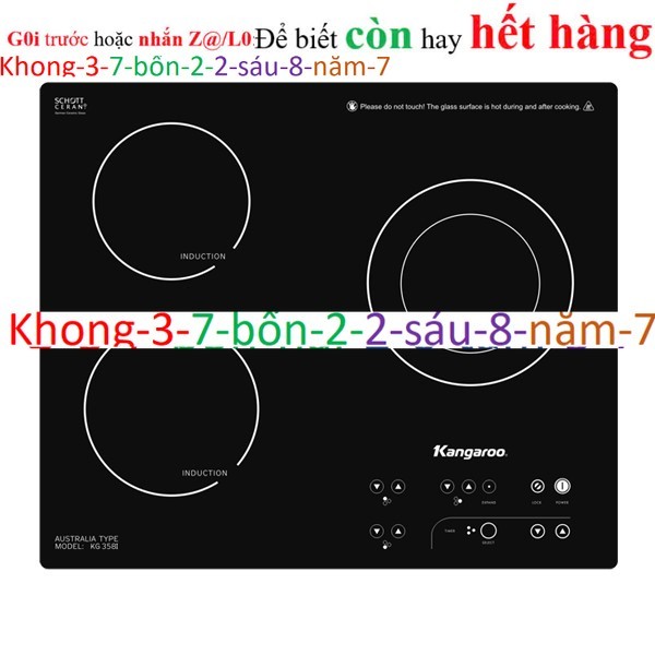 Bếp từ ba Thái lan Kangaroo KG836i l