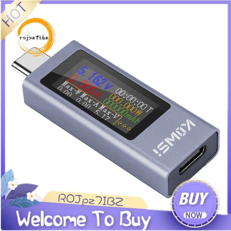 Đồng hồ đo công suất máy đo USB C KOWSI, Đồng hồ vạn năng kỹ thuật số với màn hình màu lớn, Máy kiểm
