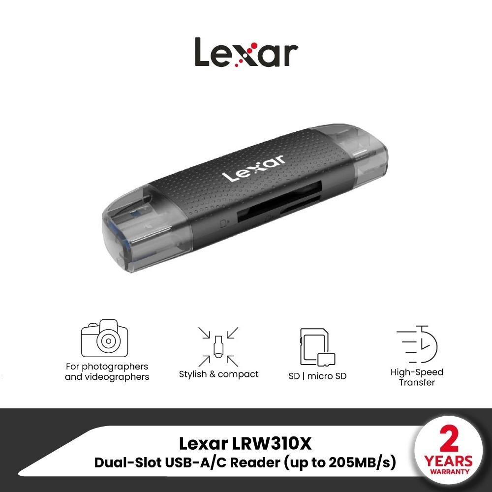 Thẻ SD / MicroSD hai khe Lexar Đầu đọc USB-A / C UHS-I (LRW310X)
