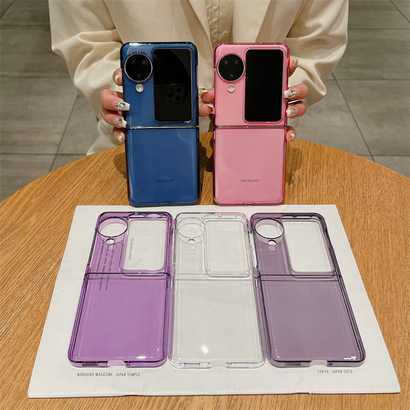 Dành cho OPPO Find N3 N2 Flip Luxury Plain Case Thiết kế thời trang Hard PC Classic Premium Cover