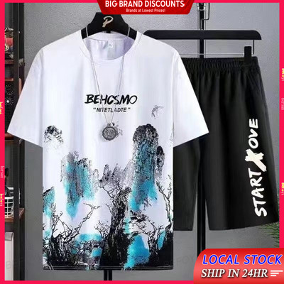 Nam Mùa Hè 2024 Thể Thao Mới Quần Short Tay Ngắn Phù Hợp Với Kích Thước Cổ Tròn Đẹp Trai BEFOYI ZXR09