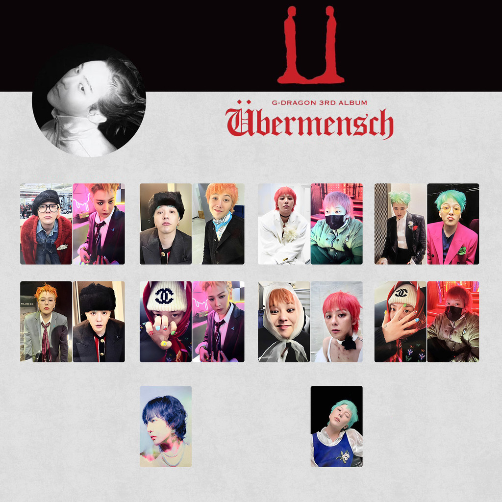 G-DRAGON G-DRAGON Album mới bermensch Solid Match Photocard Blue-Haired DRAGON nháy mắt DRAGON Photo