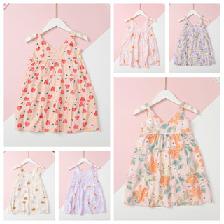 Váy lanh Bé gái mặc nhà, mát mẻ LITIBABY, 2 dây size 2 đến 10 tuổi