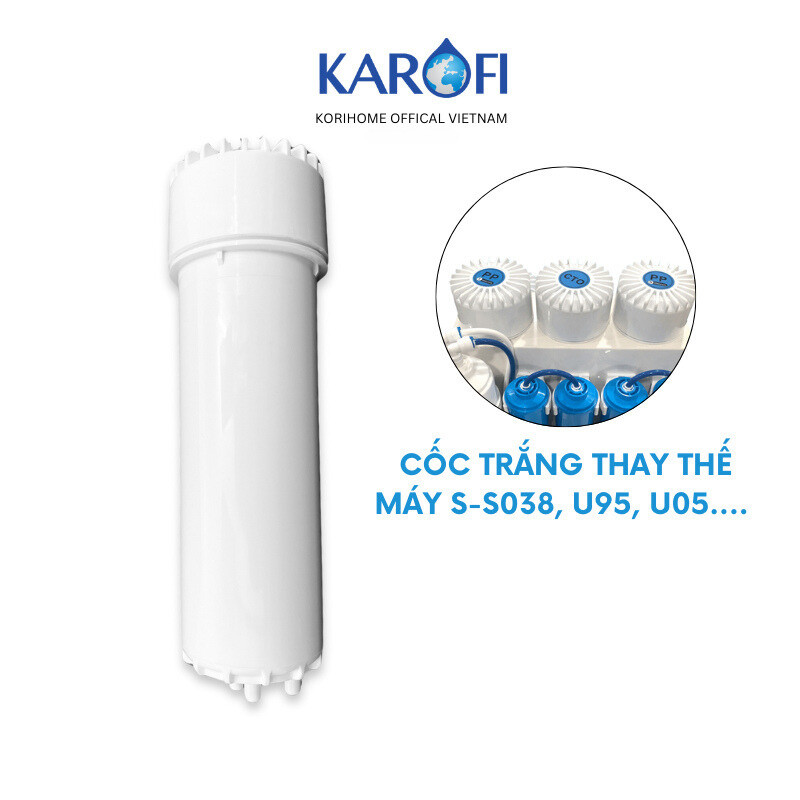 Cốc Trắng Kèm Nắp và Gioăng thay thế cho các máy Karofi U95, S-S038, P95, O-P1310...