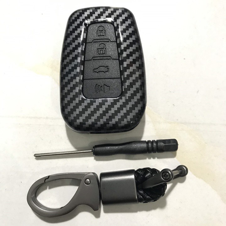 Bao chìa khóa, bọc, ốp chìa khóa carbon xe Toyota Cross 2020- 2023-2024, Camry 2019- 2024, Altis 2022- 2024 - kèm móc kh