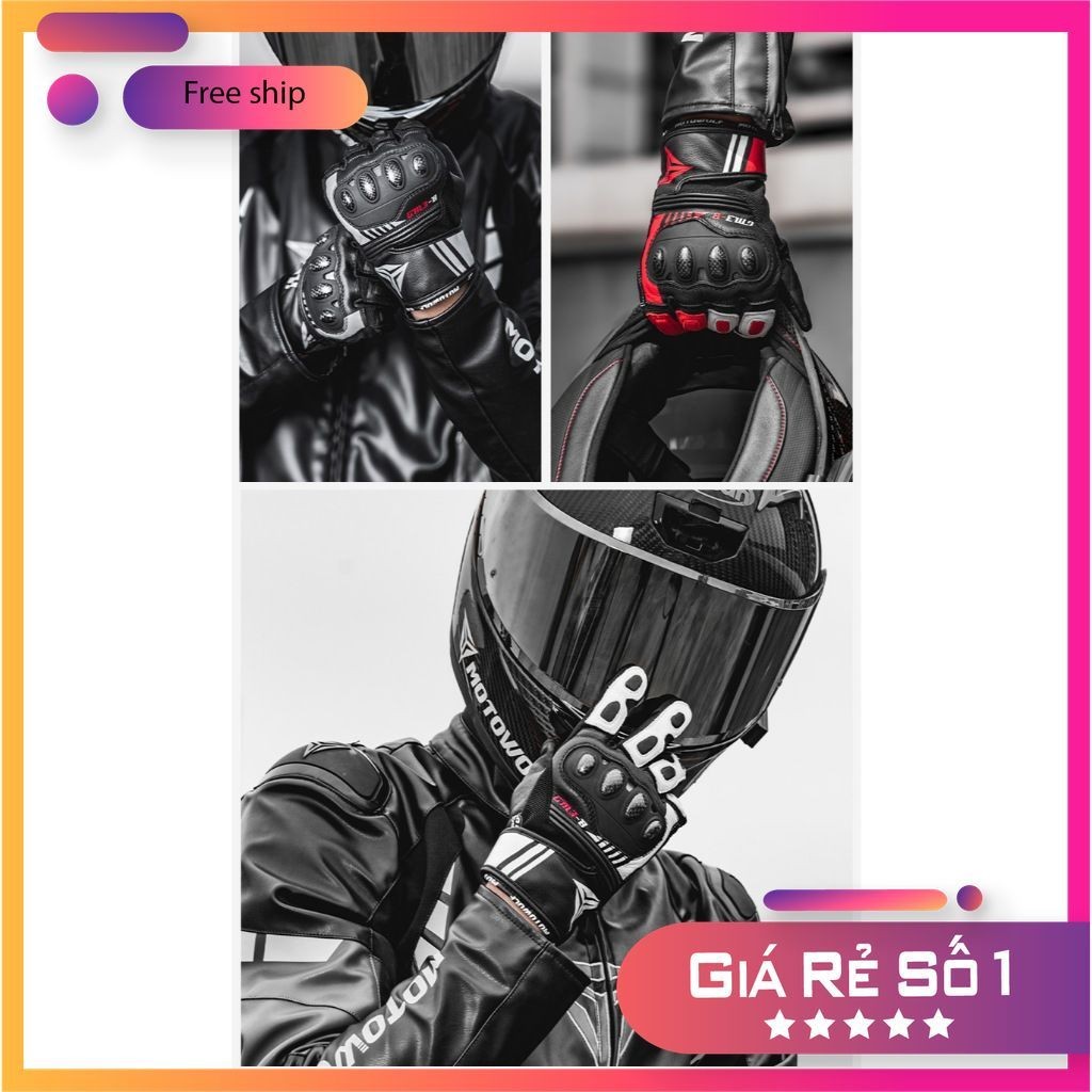 Găng tay gù carbon MOTOWOLF GM3 Chính hãng- Full ngón