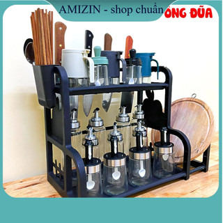 Kệ Đựng Gia Vị Nhà Bếp kiểu mới Chữ B, Kệ Đựng Đồ Dùng Nhà Bếp, kệ gia vị 2 tầng tiện ích AMIZIN