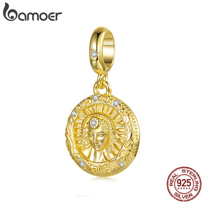 Bamoer Mặt dây chuyền bạc 925 thiết kế thần mặt trời, bộ sưu tập kèm vòng tay