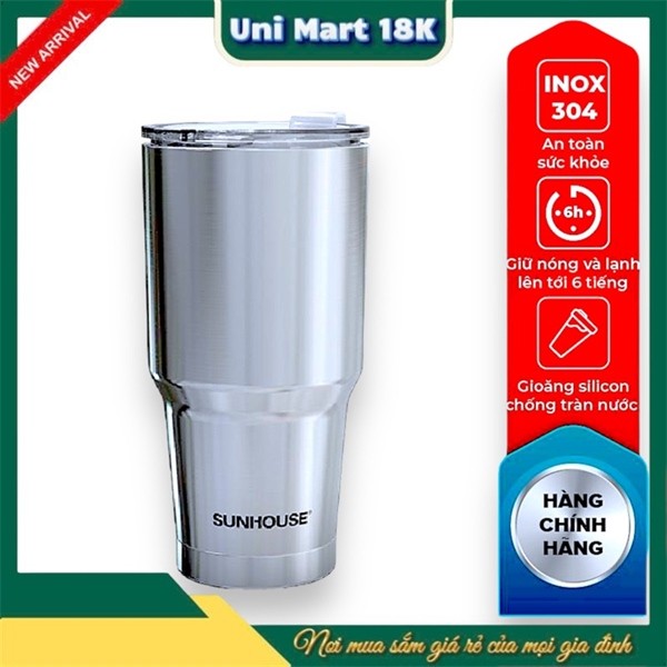 BÌNH GIỮ NHIỆT INOX 304 CAO CẤP SUNHOUSE 900ML KS-TU900I