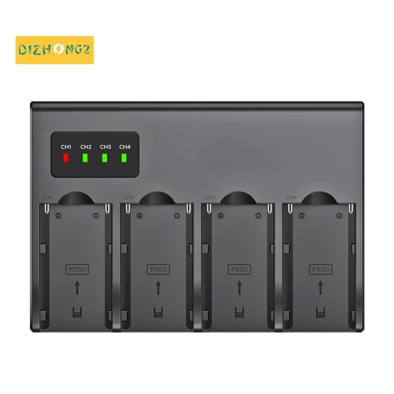 Np F960 NPF970 NP-F970 Bộ sạc pin máy ảnh kỹ thuật số 4 kênh W Màn hình LCD NP-F550 F750 F970 (Phích