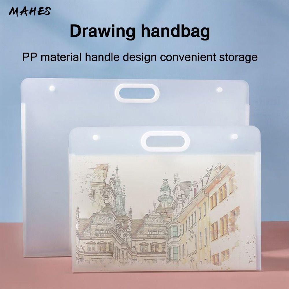 MAHES Thư mục tập tin , Túi đựng giấy vẽ tranh chống nước A2 / A3 / A4, Album ảnh di động trong suốt