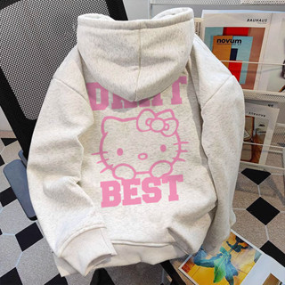  Áo hoodie nữ form rộng dày hàn quốc mùa đông áo dài tay Áo Khoác Hello Kitty 
