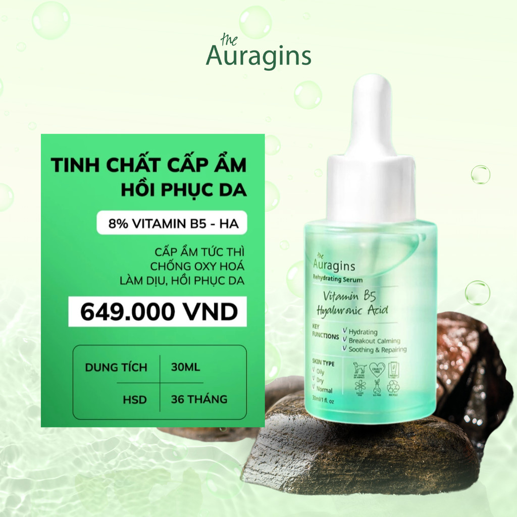 Tinh Chất The Auragins Vitamin B5 Hyaluronic Acid Rehydrating Serum 30ml