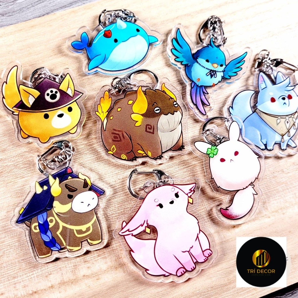 Móc khóa sở thú Teyvat Genshin Impact (6cm) Xiao, Childe, Zhongli, Yae, Itto